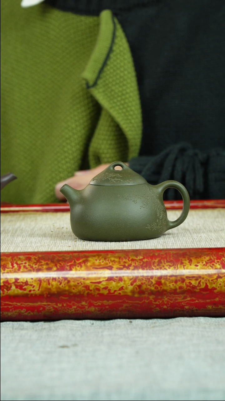 【闪购商品】紫砂茶壶冬心秦权 豆青 魏茸茸制
