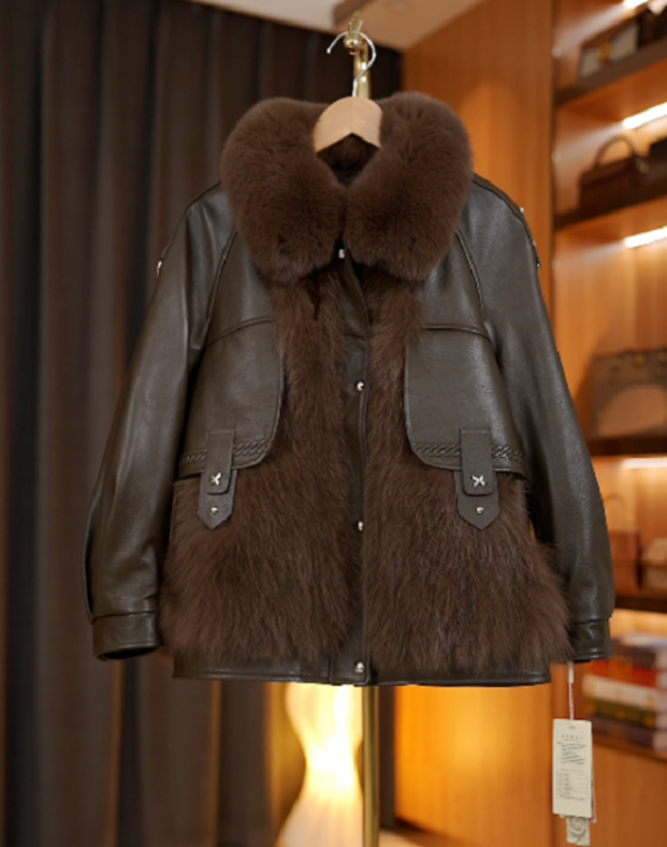 MM-新款短皮衣气质秋冬季保暖外套时尚显瘦毛领拼接加厚F35O24821