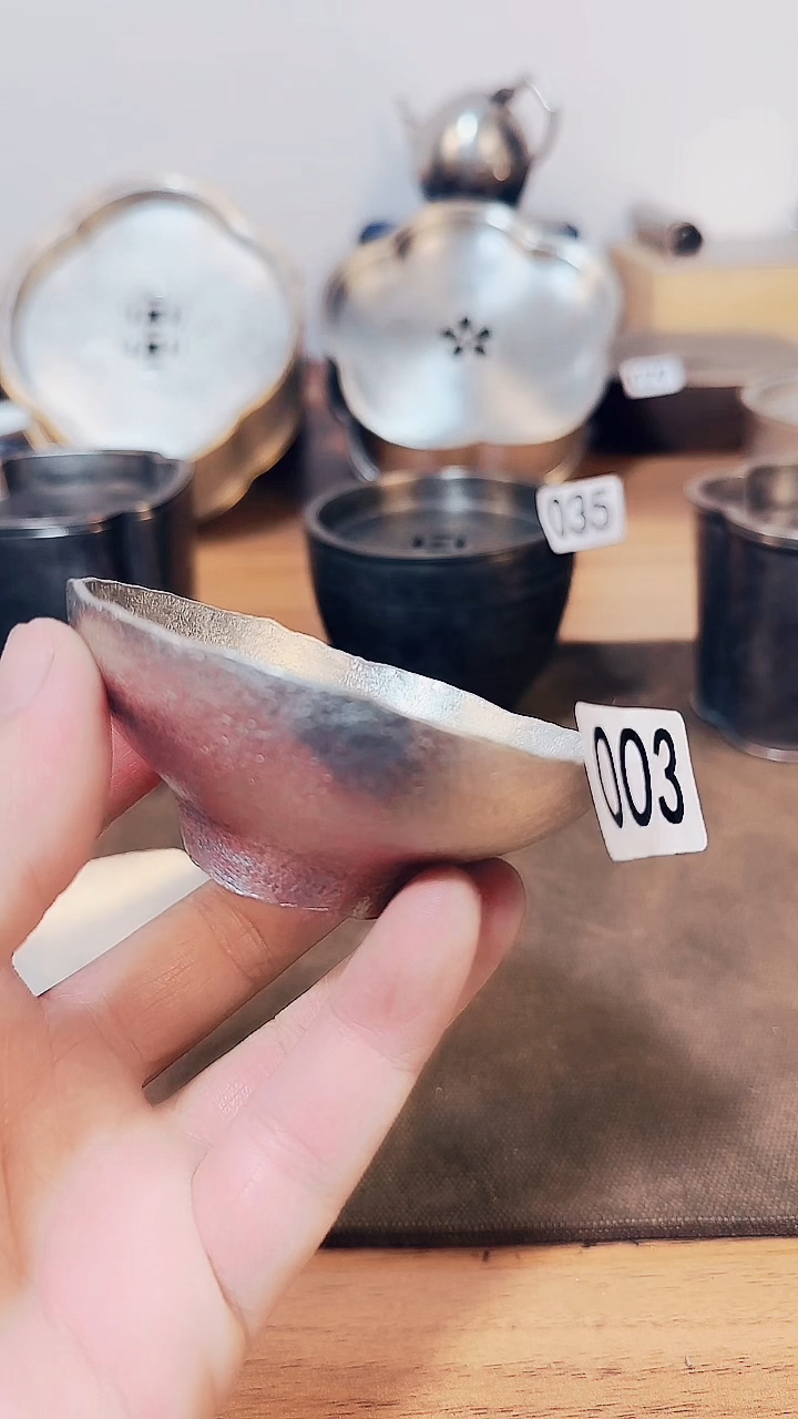 手工纯锡投茶器可当盖置