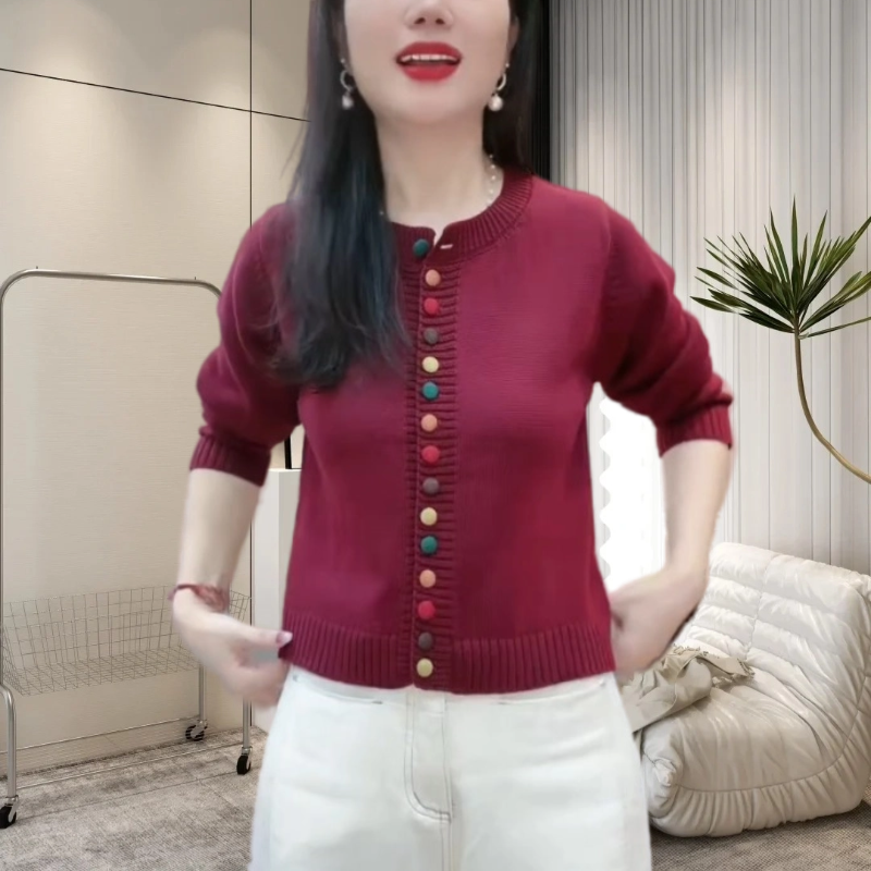 高档设计感显瘦打底毛衣女2024年秋冬新款气质洋气圆领遮肉针织衫