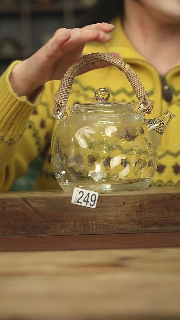 福利！！不顾一切落单！！藤编玻璃提梁壶