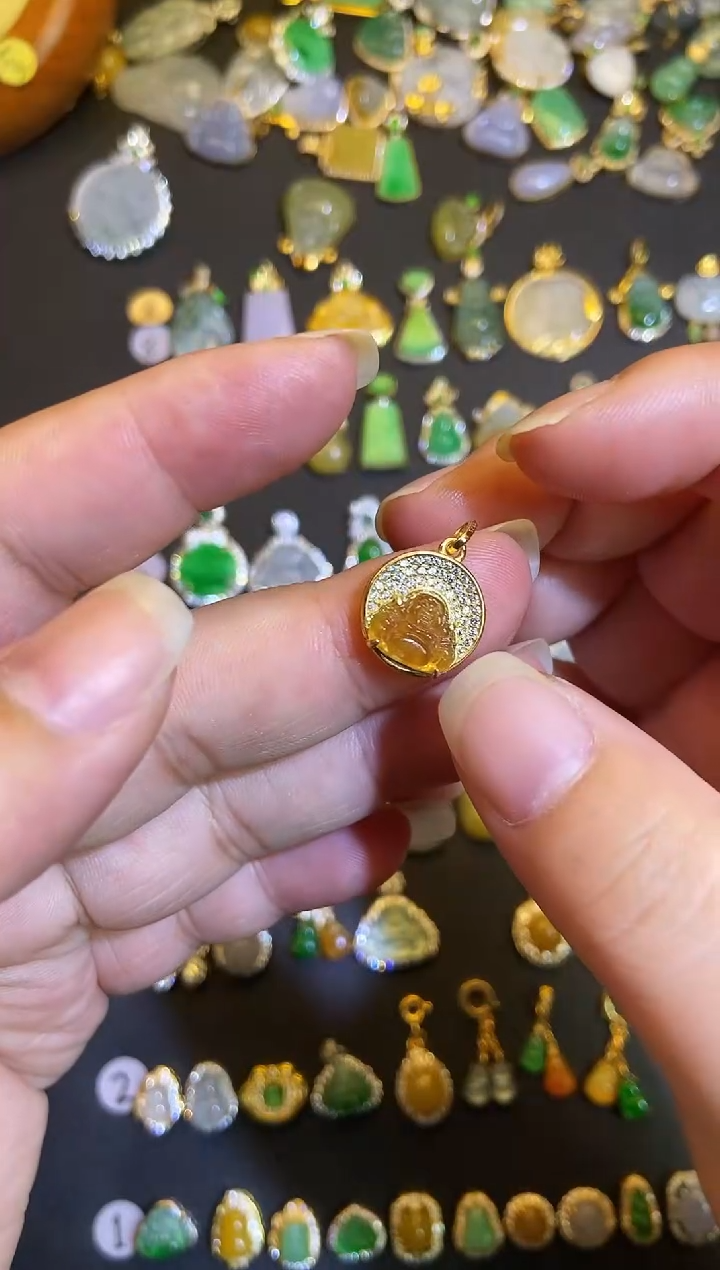 吊坠(不含链)银S925镶嵌翡翠1