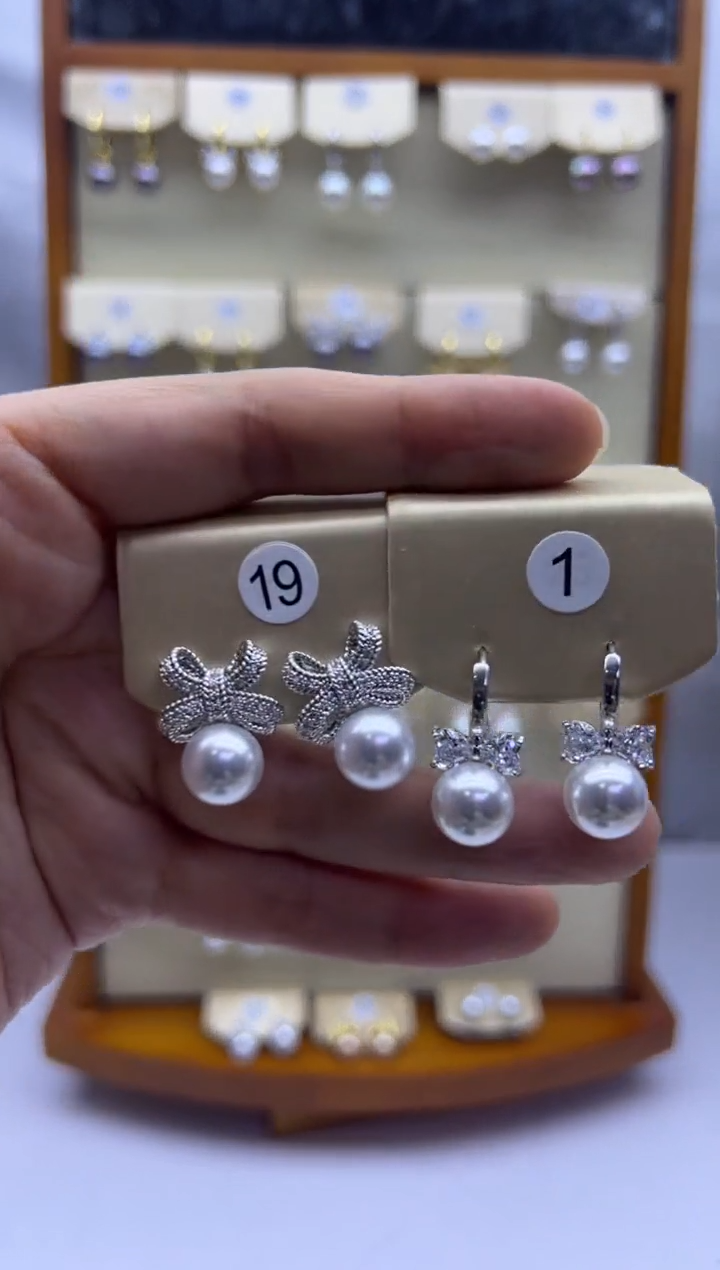 未镶嵌耳饰淡水珍珠19+1