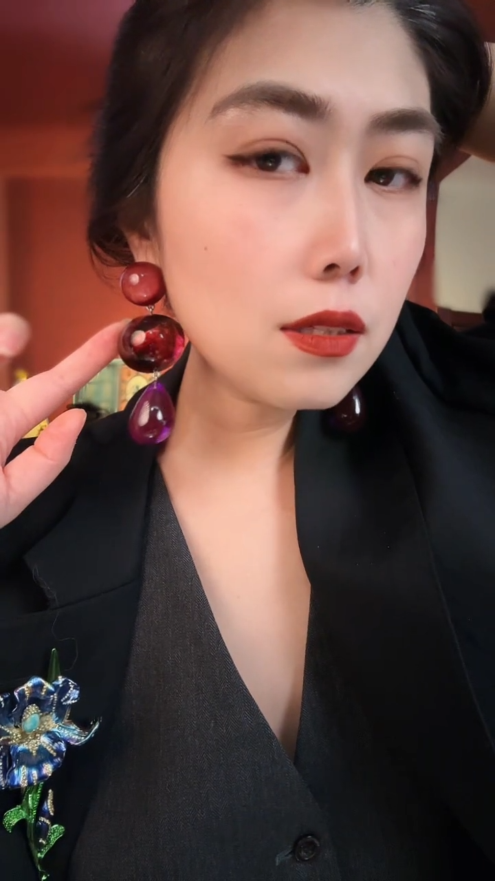 合金琉璃合金无孤品不折腾系列扫肩梅紫色耳针不退