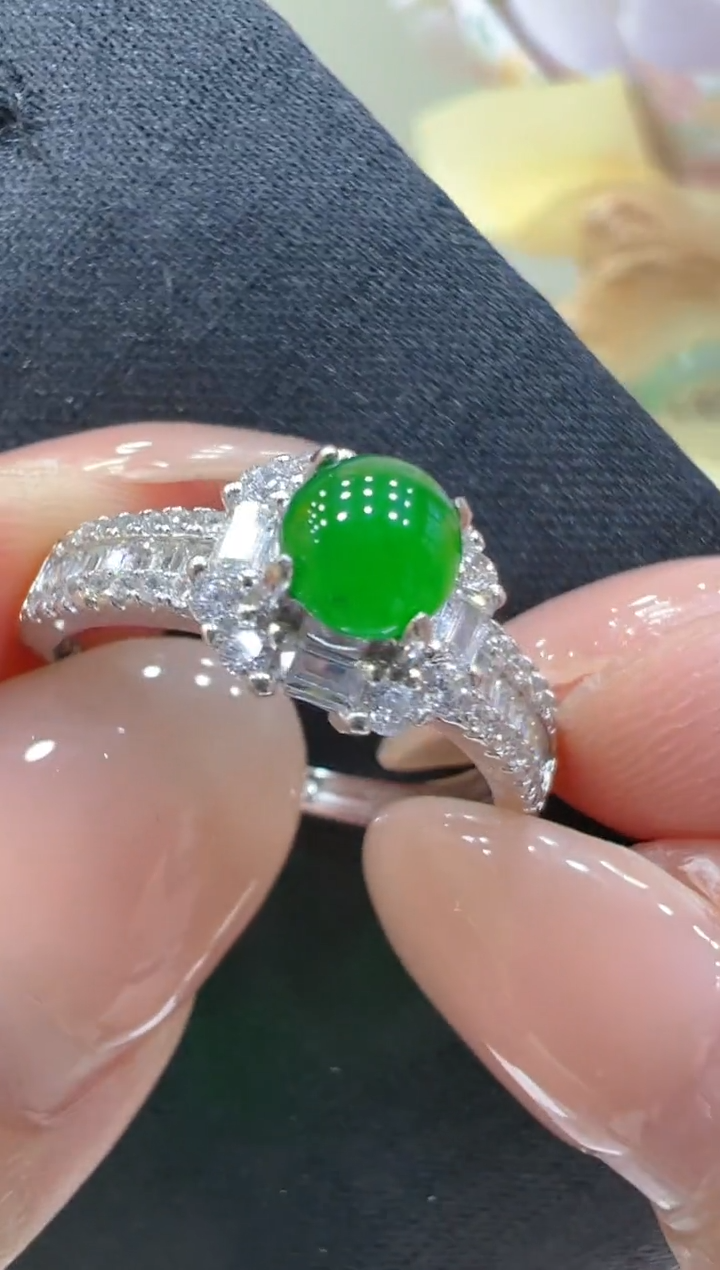 翡翠戒指银S925镶嵌团购多样性发一件