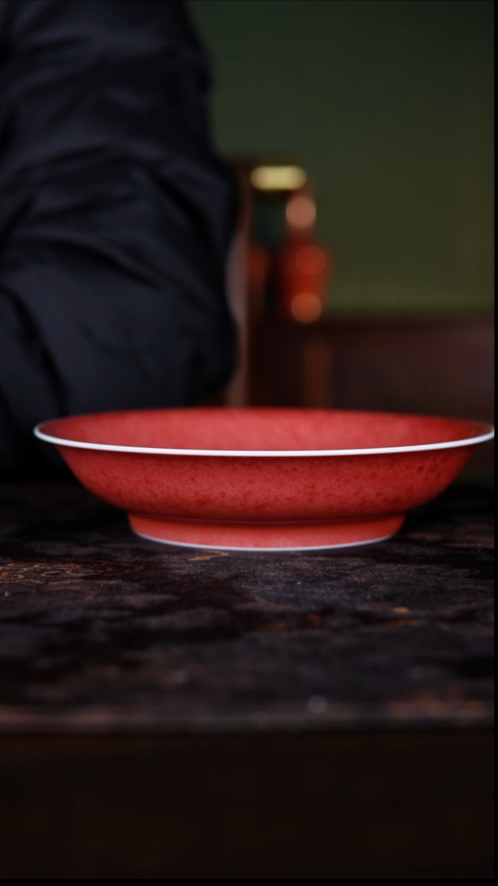 壶承白泥夕****风铜红釉豇豆红景德镇纯手工