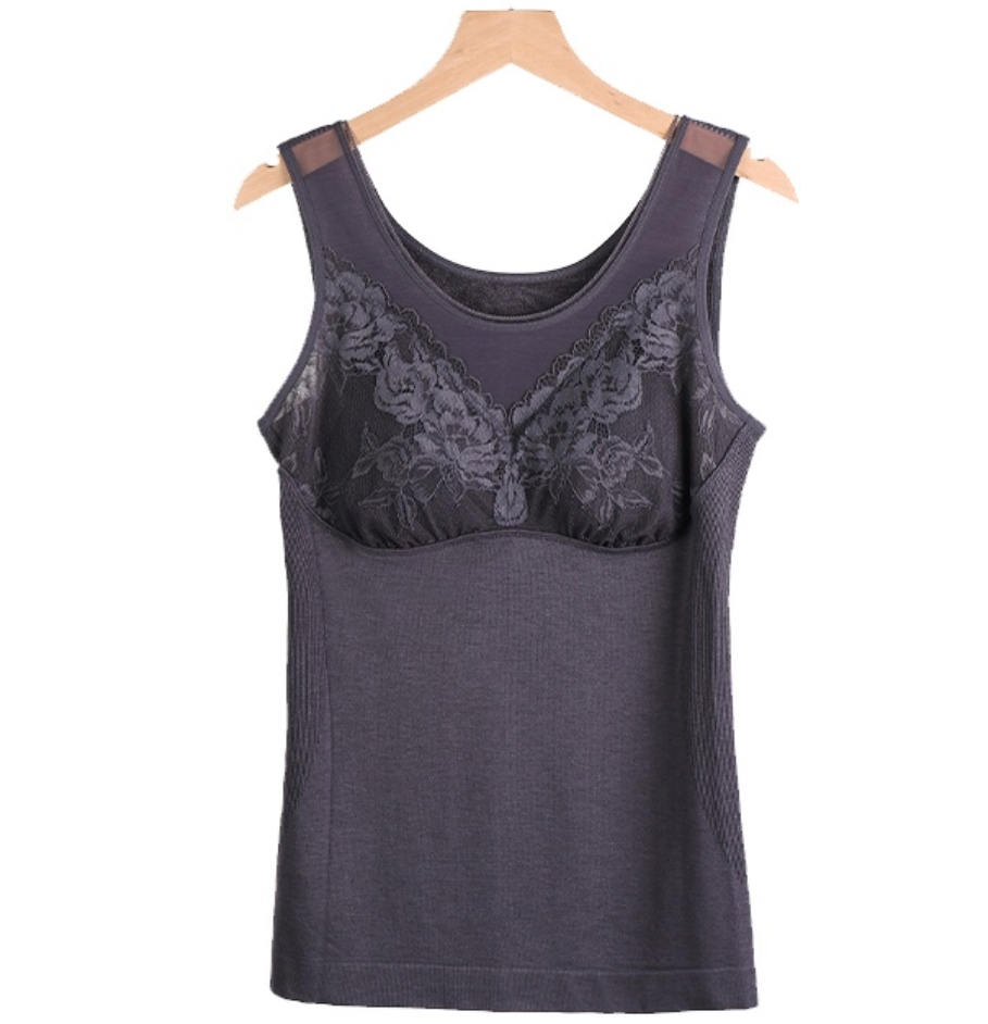 BN09118 发热毛圈保暖带杯背心美背