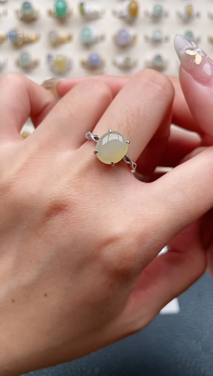 【闪购商品】翡翠戒指银S925镶嵌1111