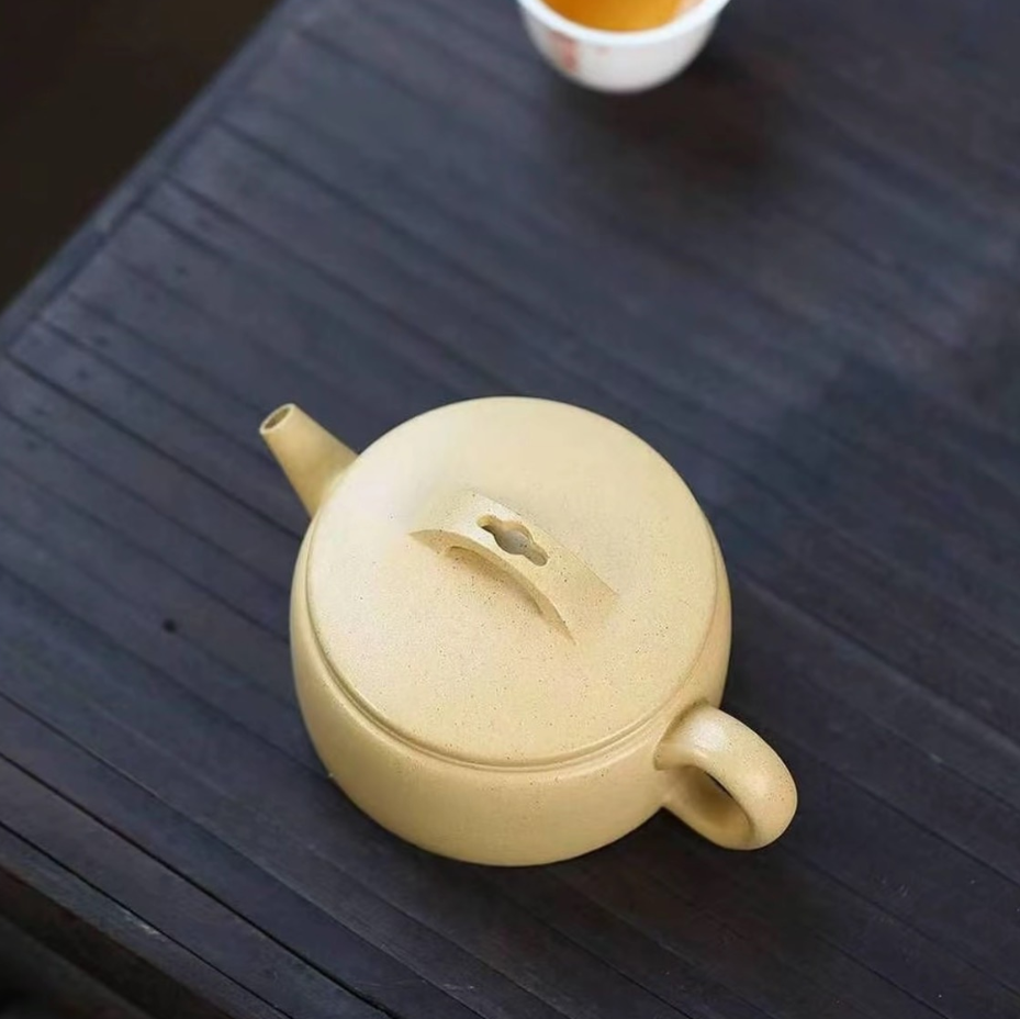 HB宜兴正宗紫砂壶原矿本山绿泥扁汉瓦壶家用泡茶壶茶具礼品80cc
