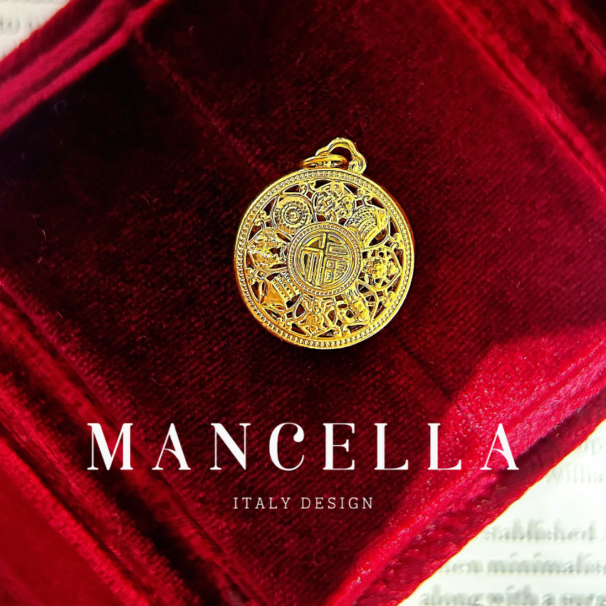 曼契拉 【足金999】【八宝罗盘吊坠】轻奢时尚百搭古法复古吊坠 H031