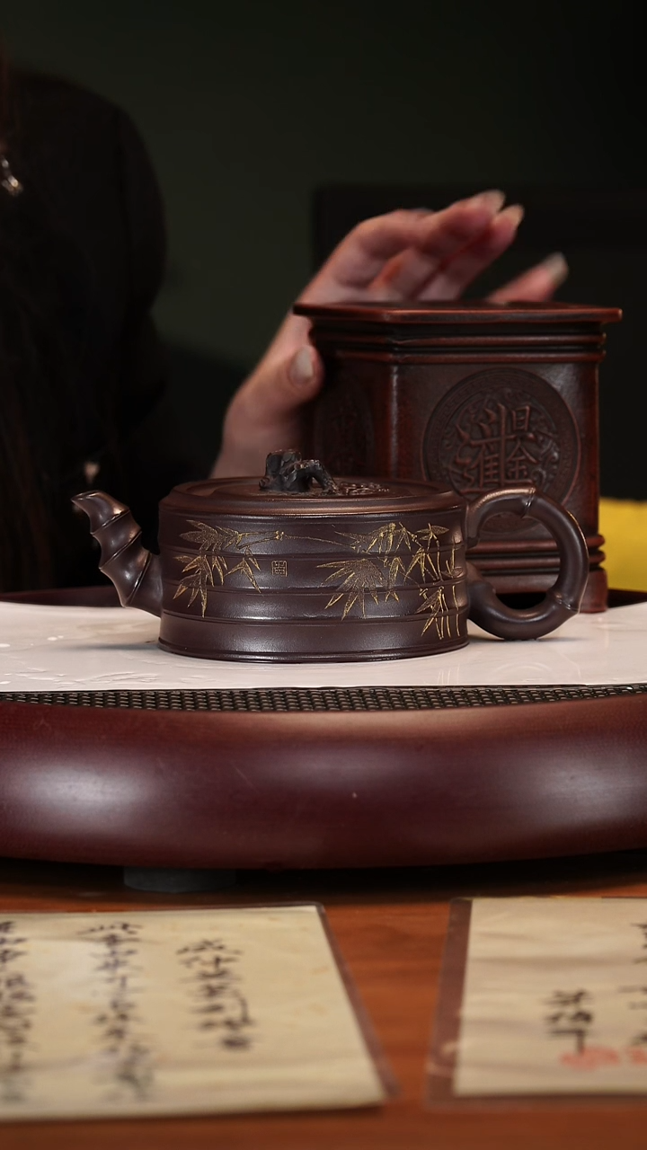 【闪购商品】紫砂茶壶2-35ZCP三友壶·步步高升可心枣泥