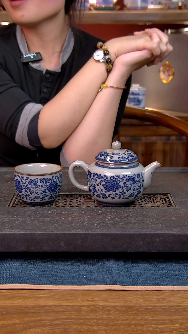 简装家用款2件套 老陶泥开片纹陶瓷茶具