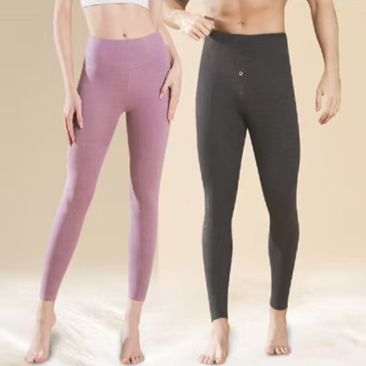 男女款羊毛蚕丝保暖秋裤5008/5009