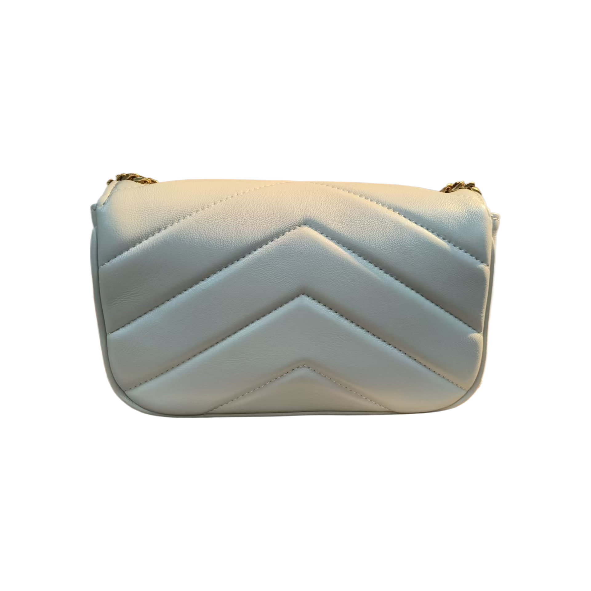 TOLEX2025新款手工时尚手提百搭真皮女包信封v白色20cm