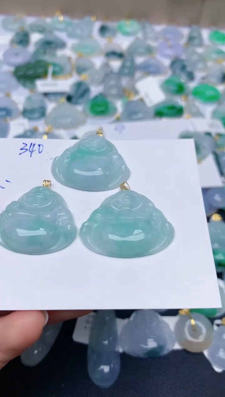 【闪购商品】翡翠颈饰18K金镶嵌天然翡翠A货  （多样性发货，发其一）