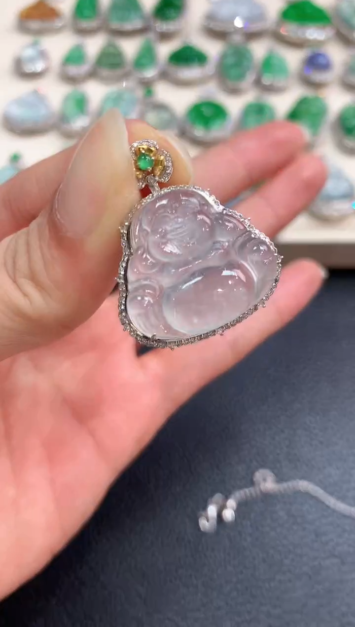 【闪购商品】翡翠吊坠(不含链)18K金镶嵌n70       
