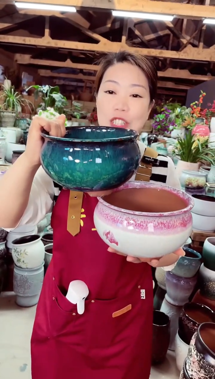 紫砂花盆高12口20