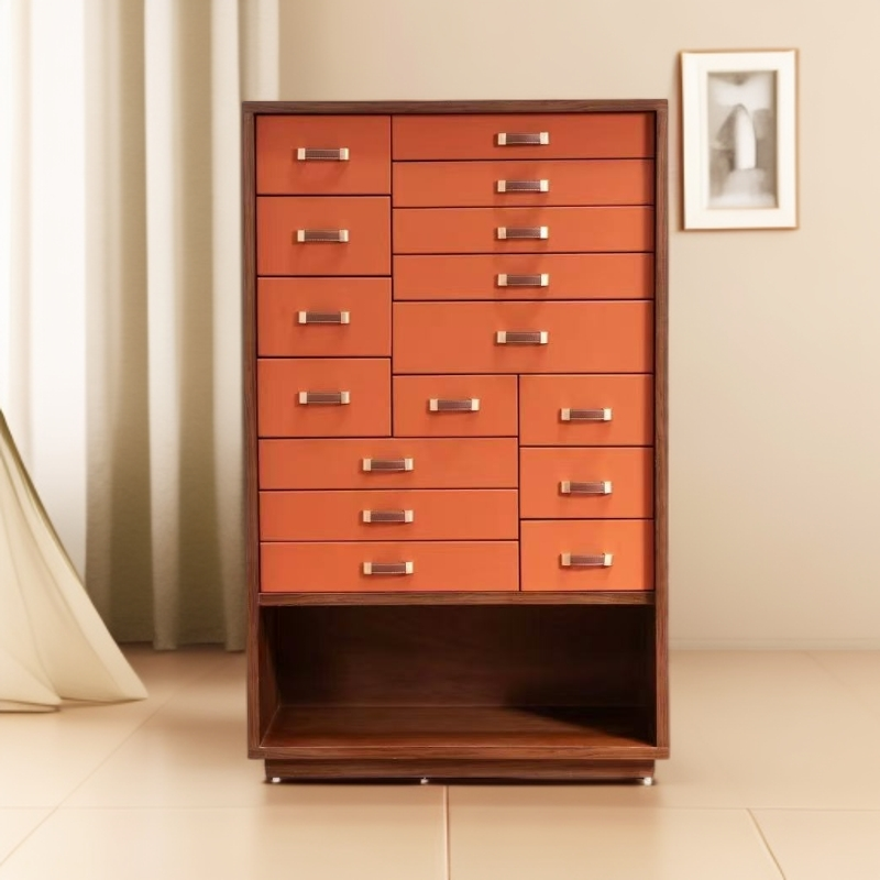 简约轻奢意式储藏斗柜收纳箱客厅斗柜轻奢美式家用抽屉90*37*140