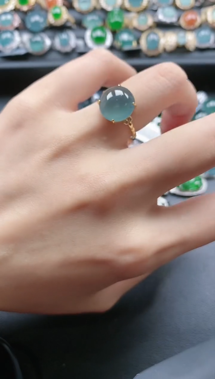 【闪购商品】翡翠戒指银S925镶嵌51511