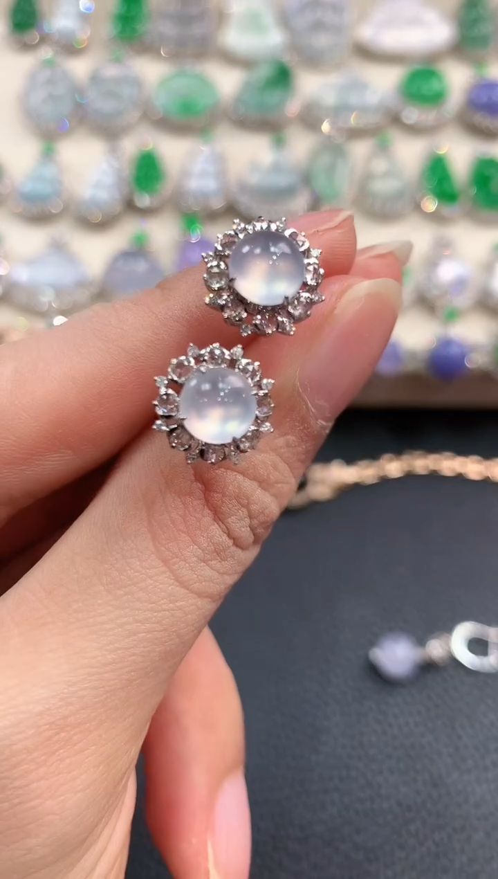 【闪购商品】翡翠耳饰18K金镶嵌n30    