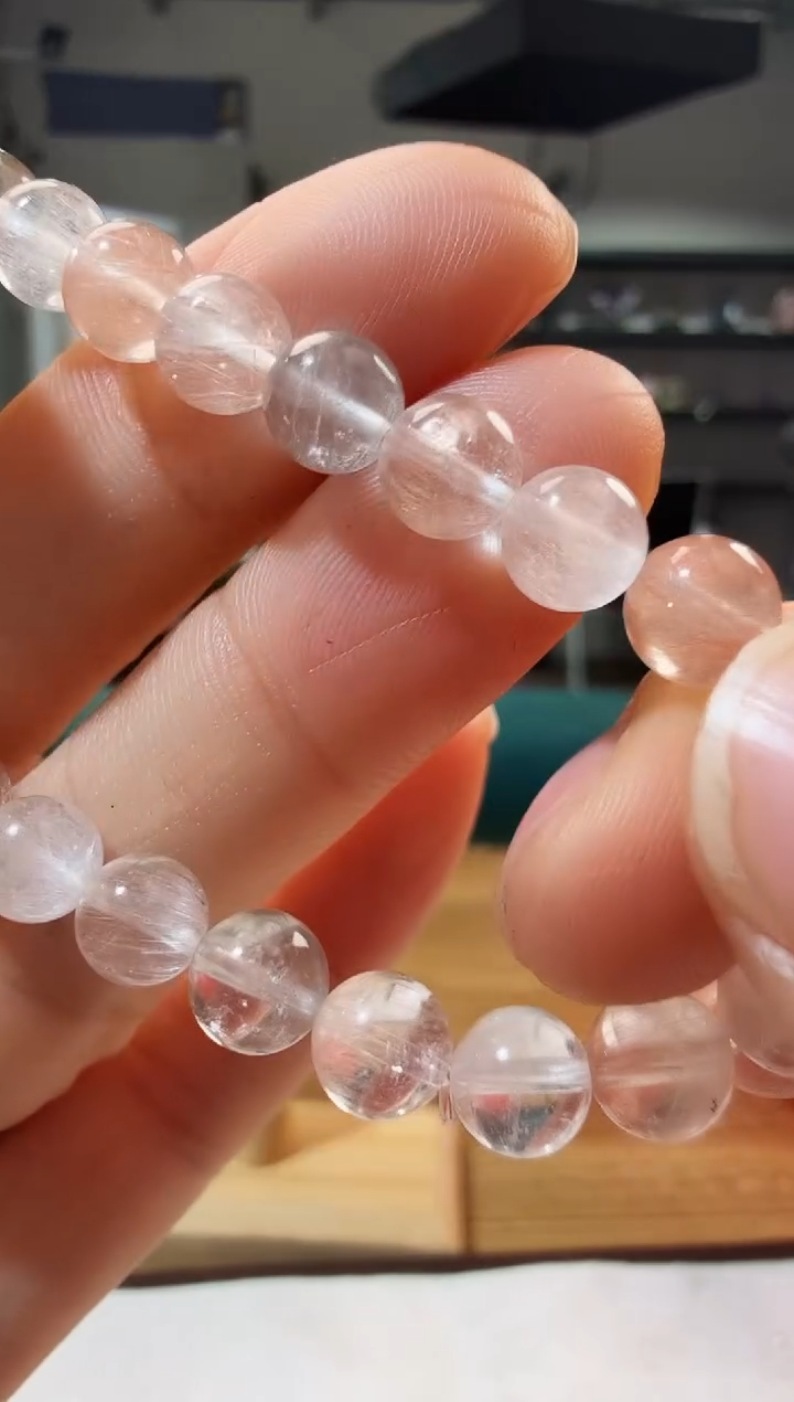 未镶嵌手链水晶优0384 约8-10mm
