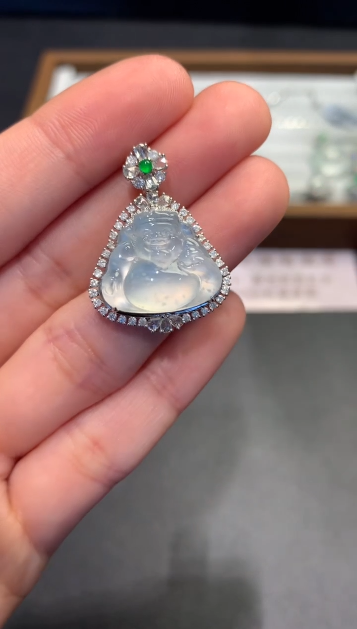 【闪购商品】翡翠吊坠(不含链)18K金镶嵌A12-19800