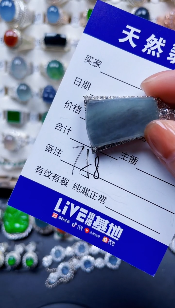 颈饰银S925镶嵌翡翠758