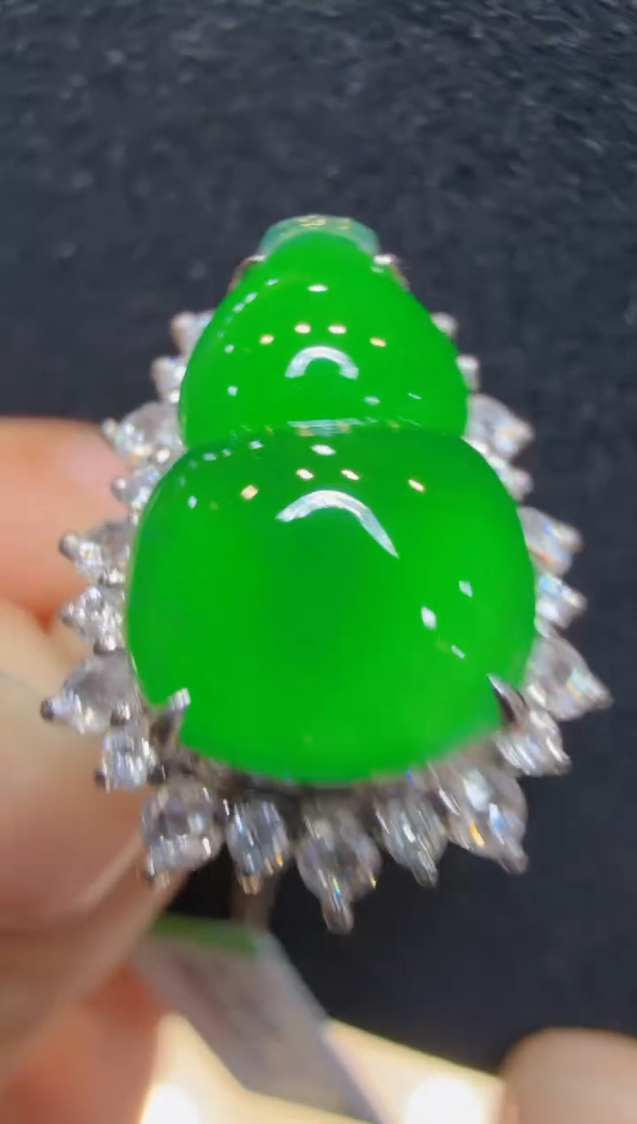 18K金镶嵌戒指翡翠多样性团购发一件