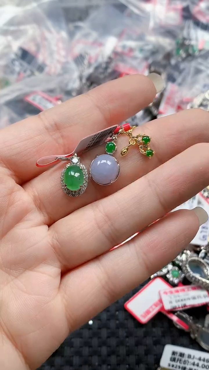 银S925镶嵌戒指翡翠天然A货缅甸翡翠