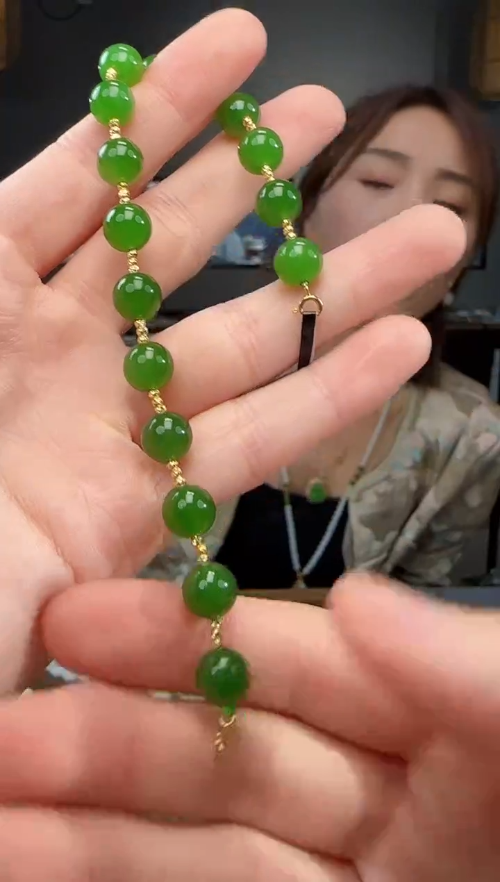 手链18K金镶嵌和田玉1