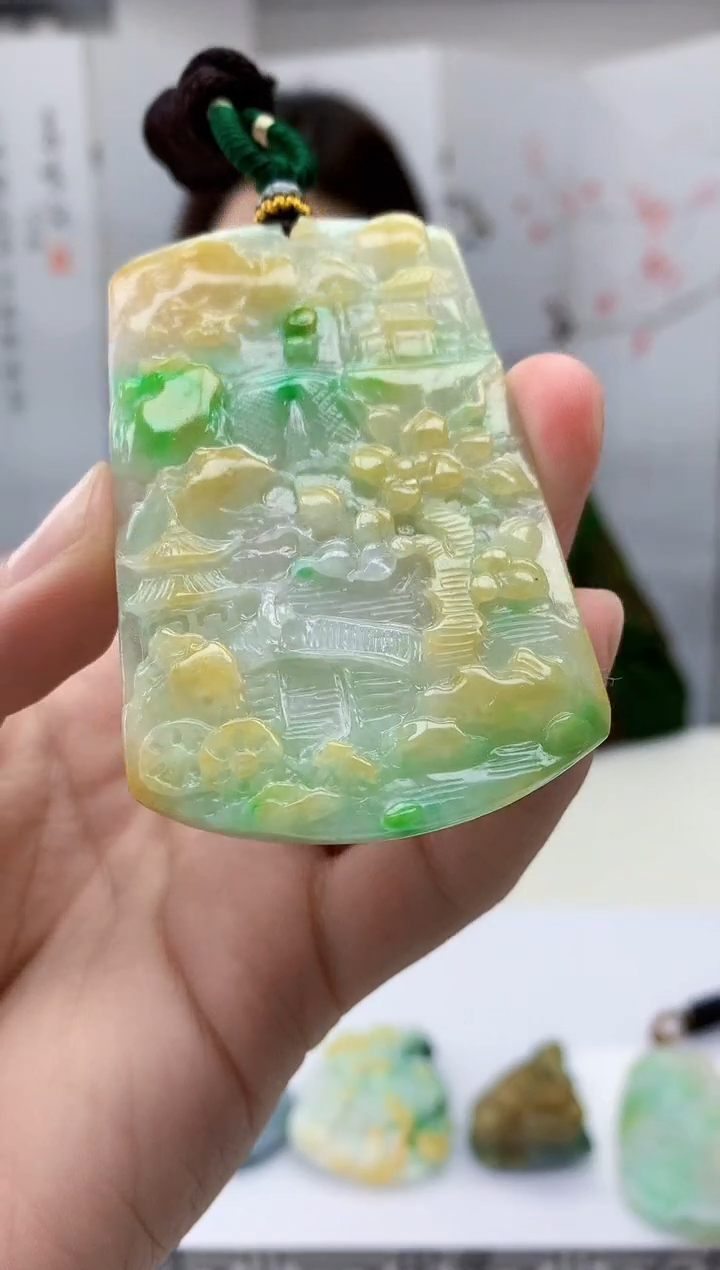 【闪购商品】定制翡翠未镶嵌4829bb-毛货挂件46