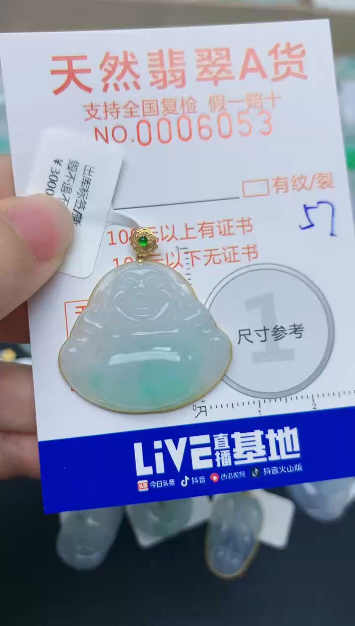 【闪购商品】翡翠颈饰18K金镶嵌天然翡翠A货    57