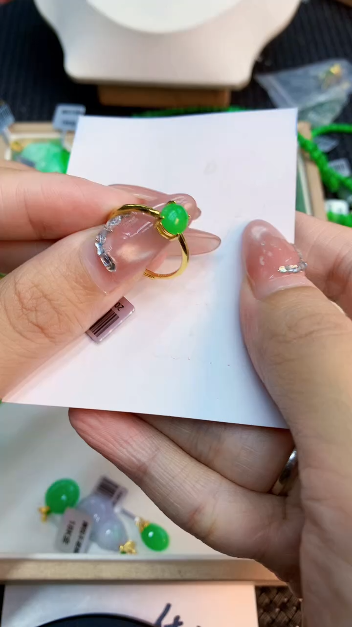 翡翠银S925镶嵌吊坠(不含链)1