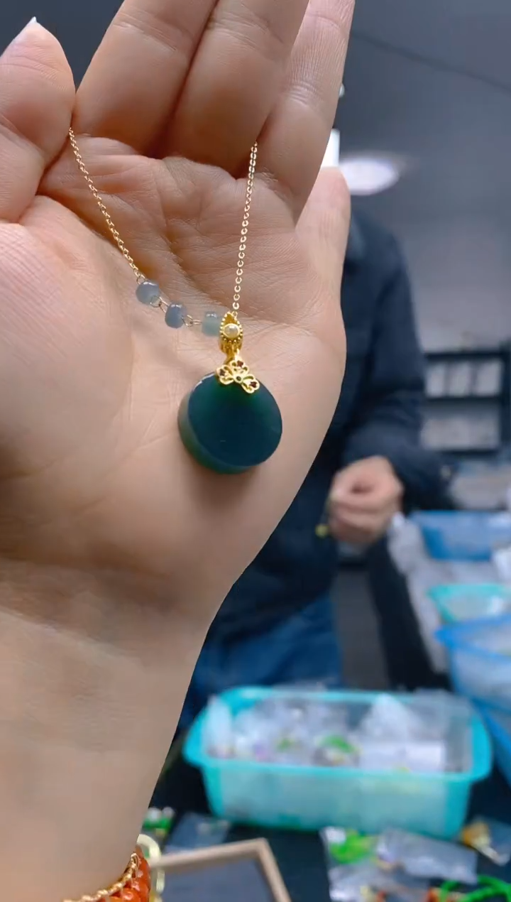 【闪购商品】翡翠耳饰合金0287翡翠锁骨链