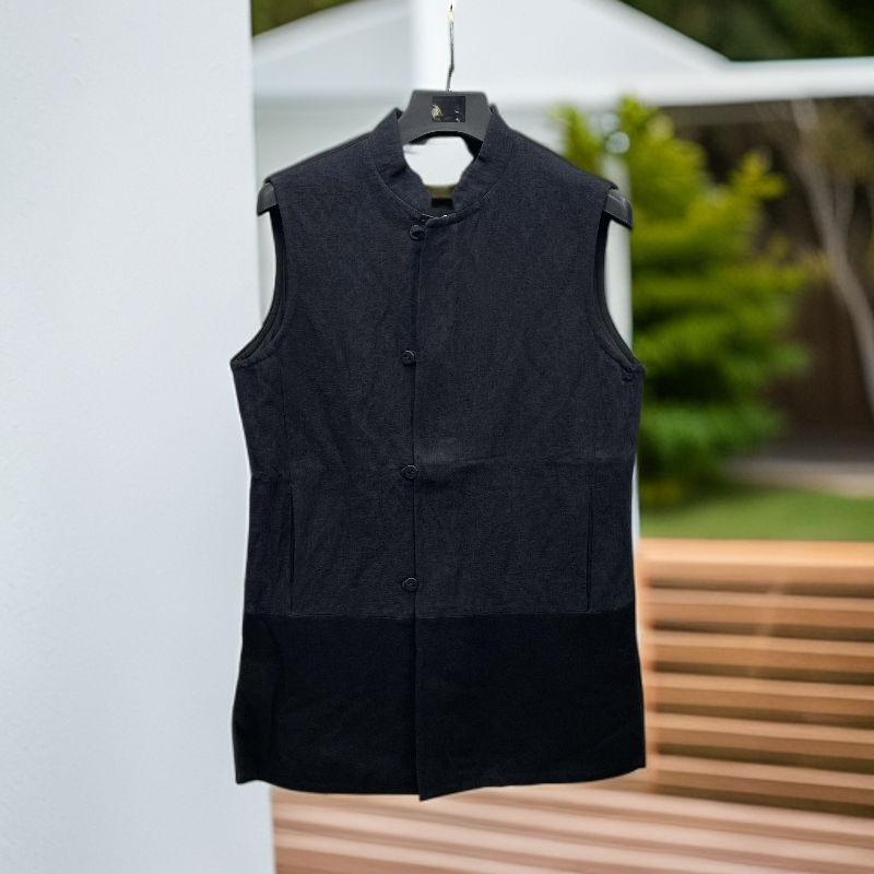 男秋季立领开衩无袖马甲外套9270