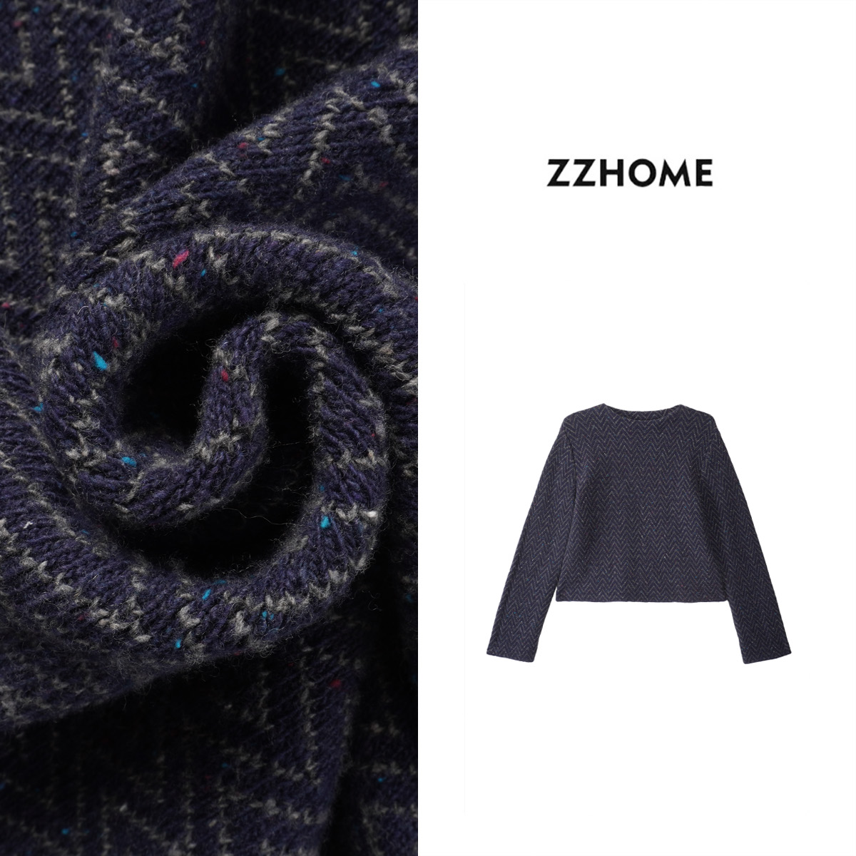 ZOZO HOME ｜织物之美水波纹提花图腾暖雾毛衣q172537p