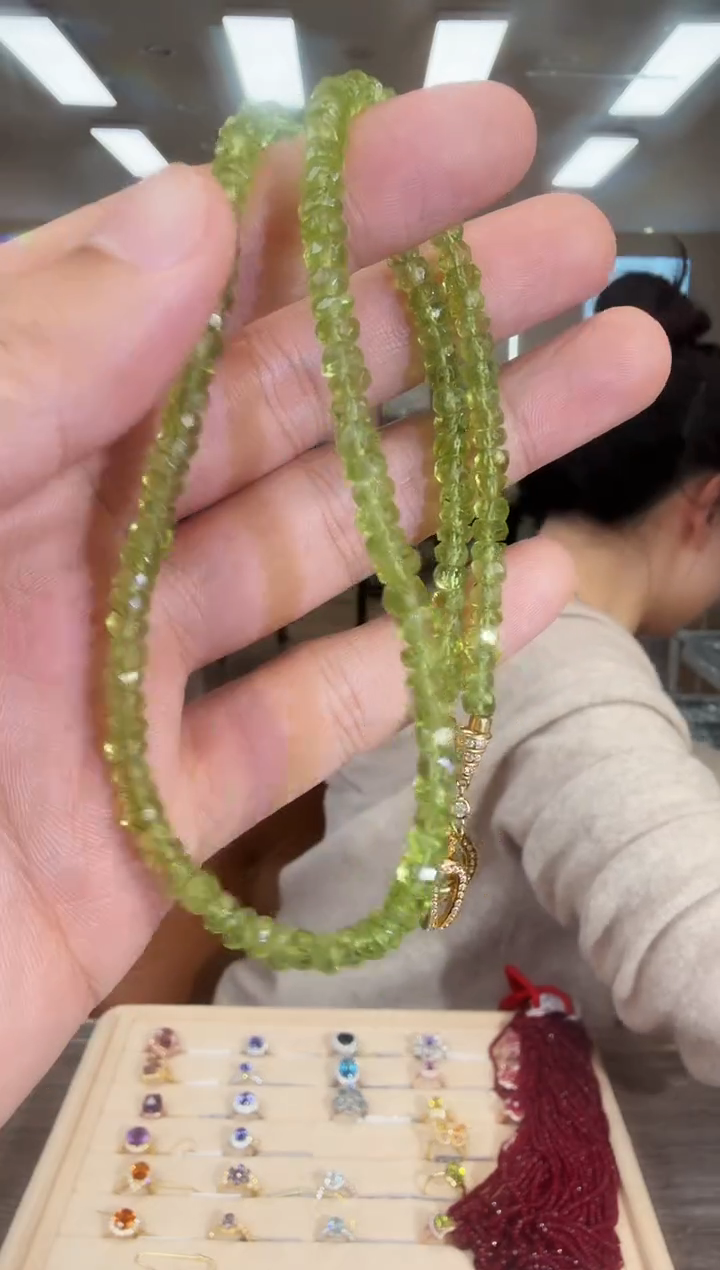 银S925镶嵌项链橄榄石09