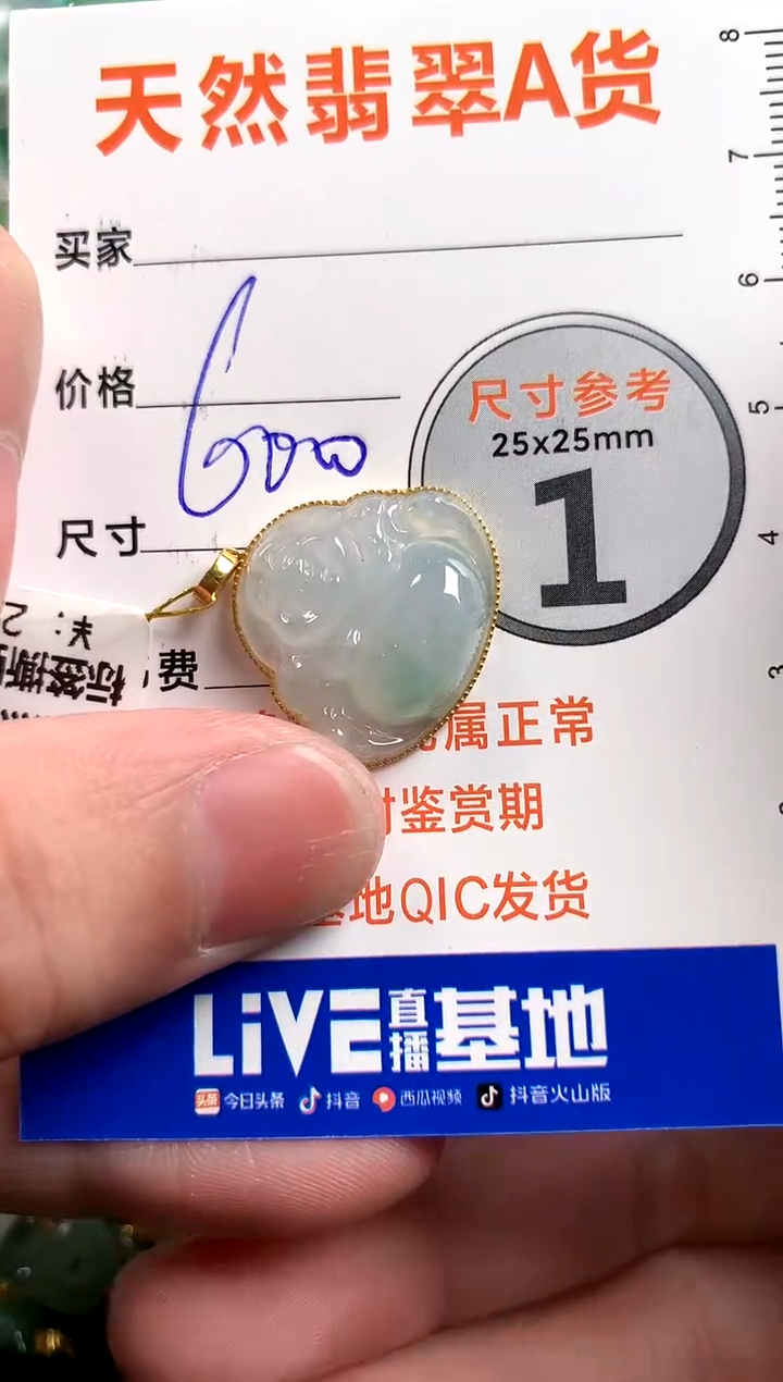 【闪购商品】翡翠颈饰18K金镶嵌0698826485