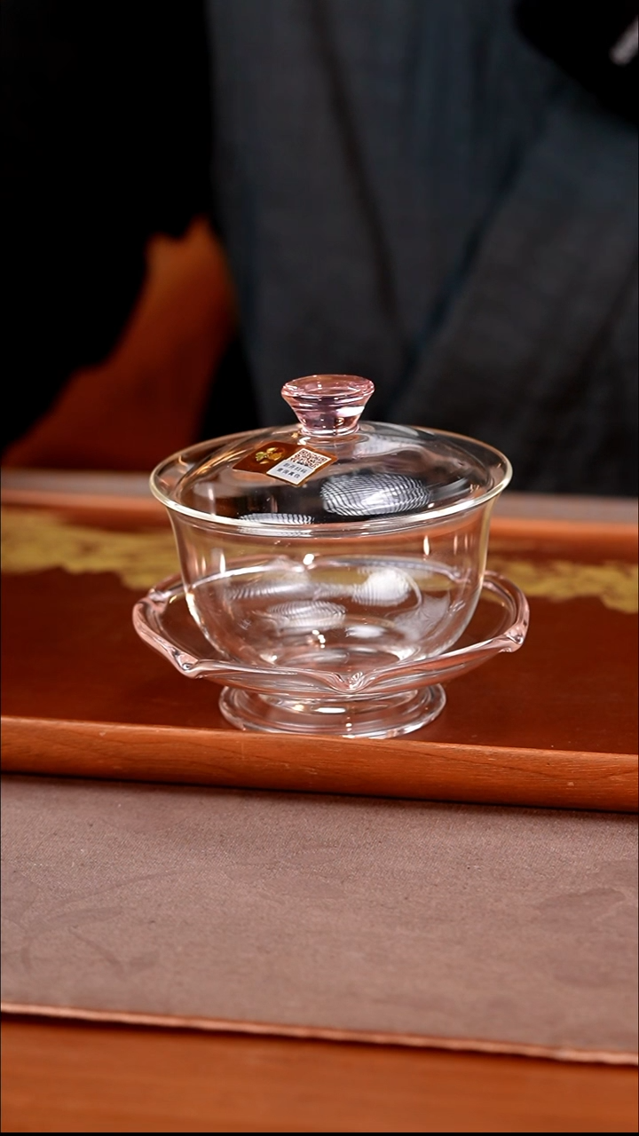 禾器/晶彩沁莲盖碗/浅粉/定制版