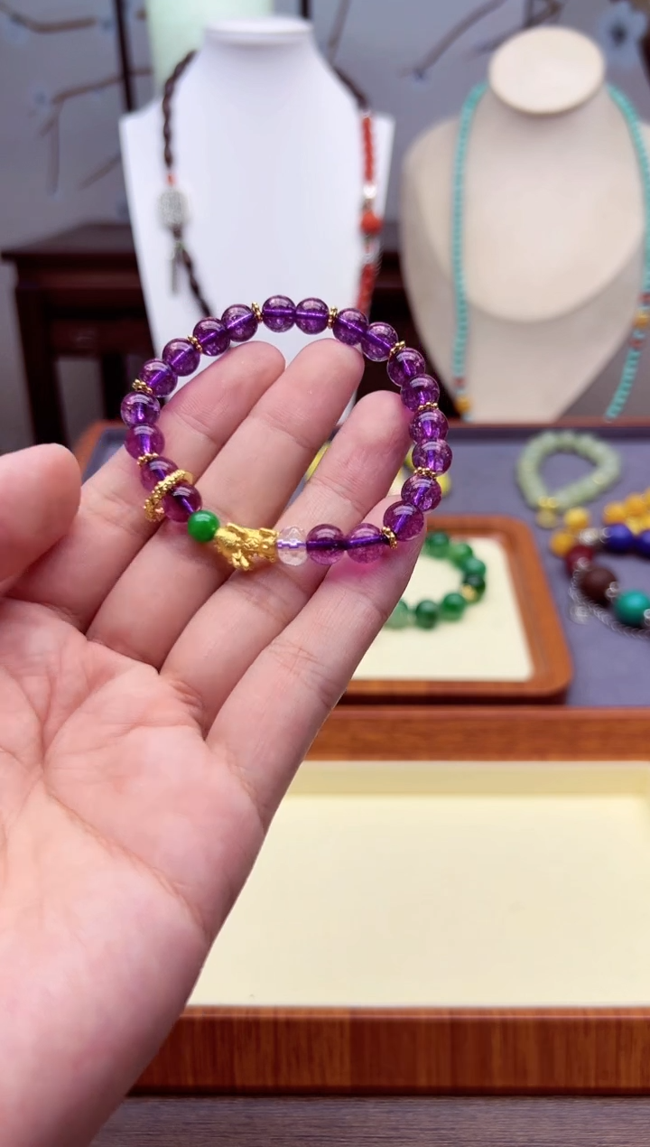 【闪购商品】水晶手链14K金镶嵌S573      