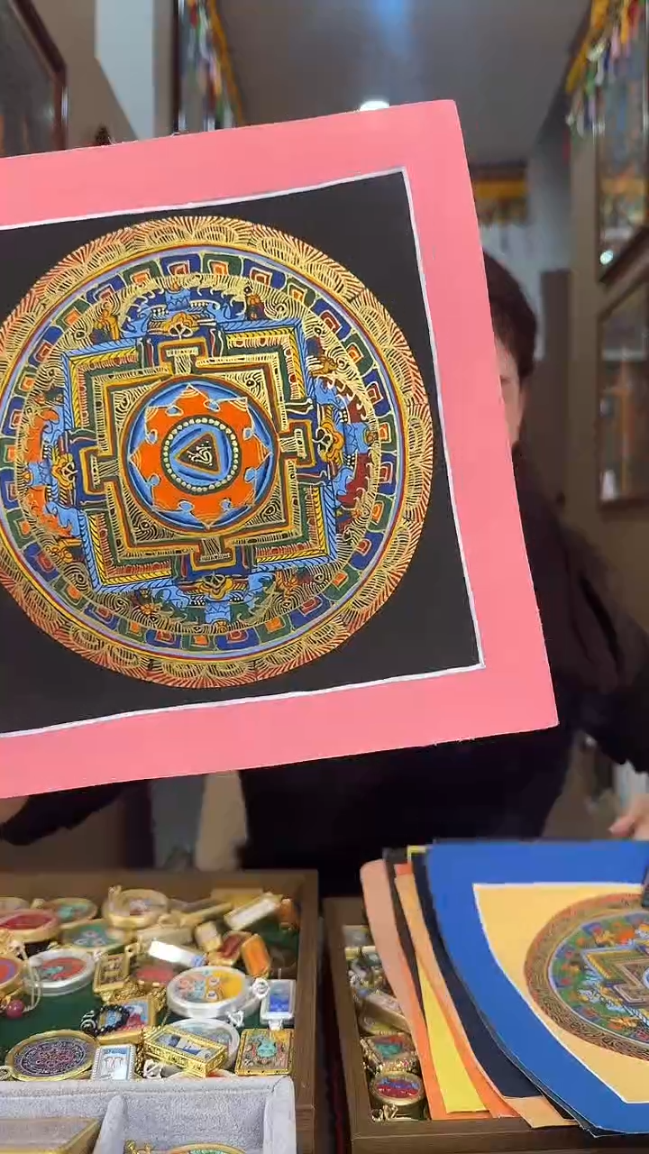 吊坠坛城-热贡纯手绘唐卡