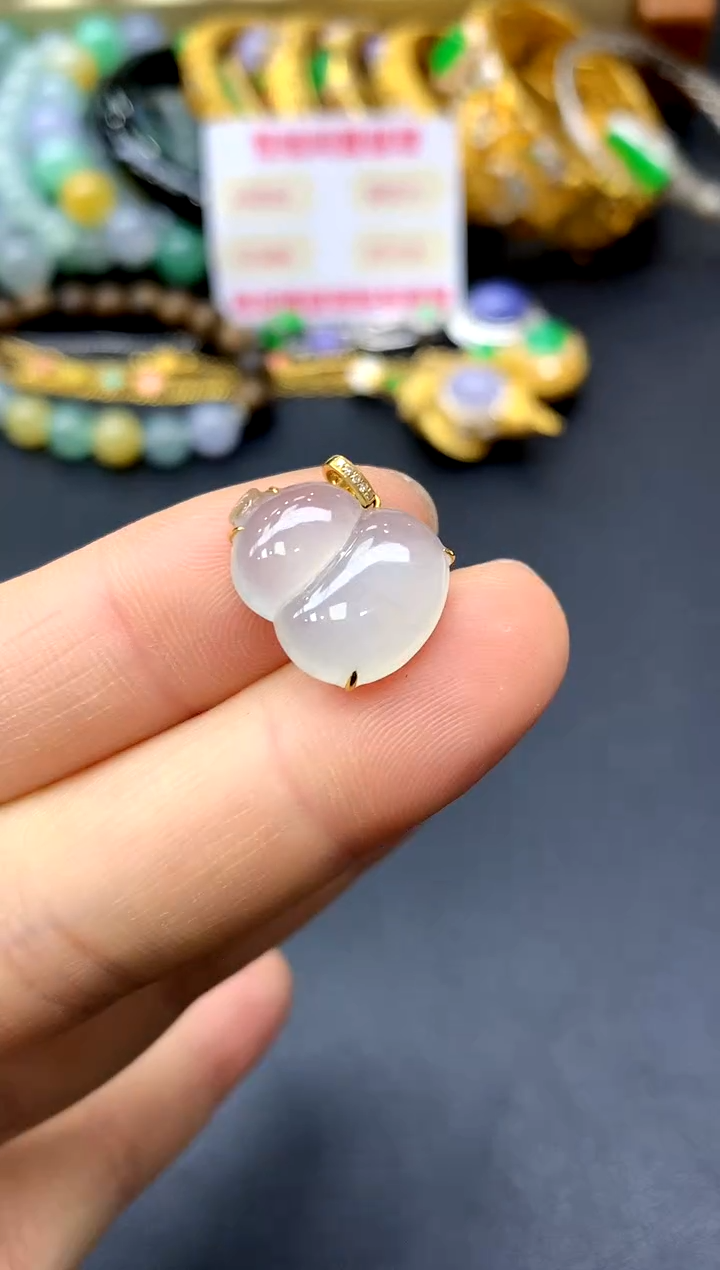 颈饰18K金镶嵌翡翠221-中国好珍宝