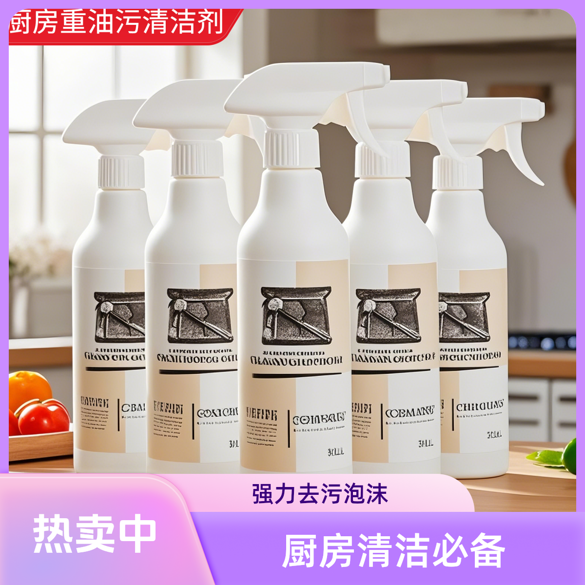 去除重油污净专用厨房清洁剂重油污强力去油污净一喷一擦就干净