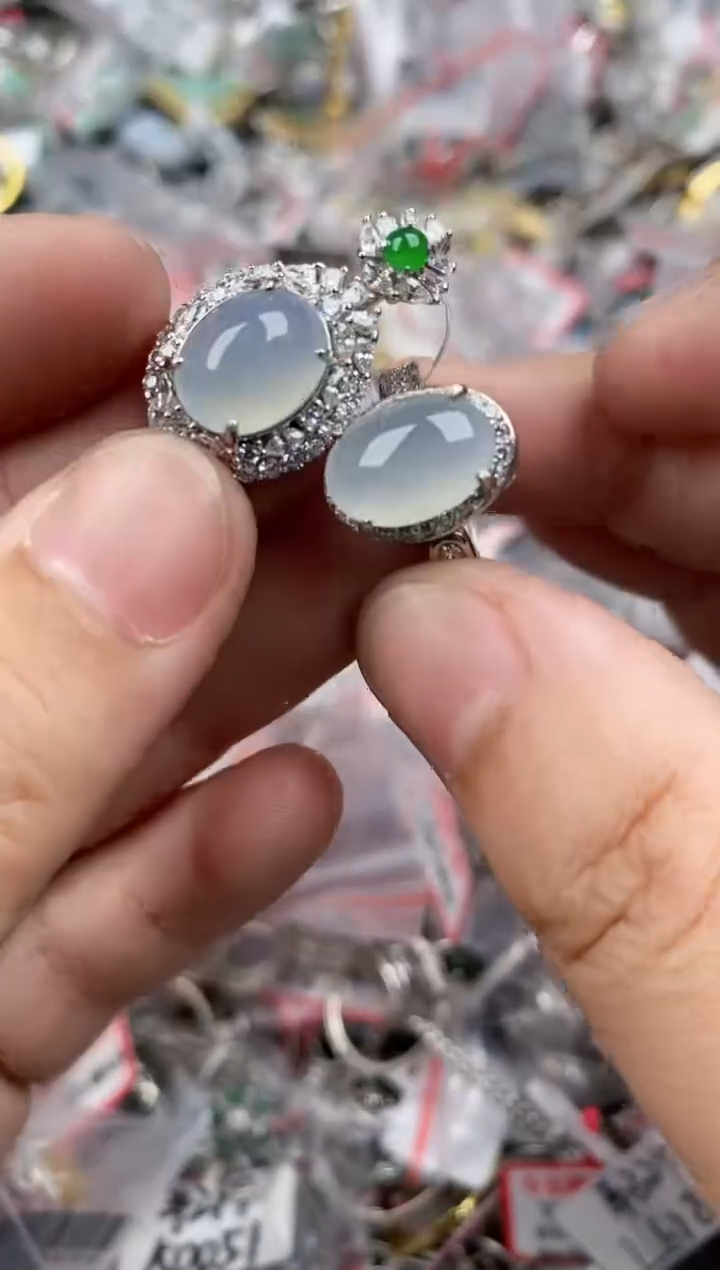 银S925镶嵌戒指翡翠1616   7