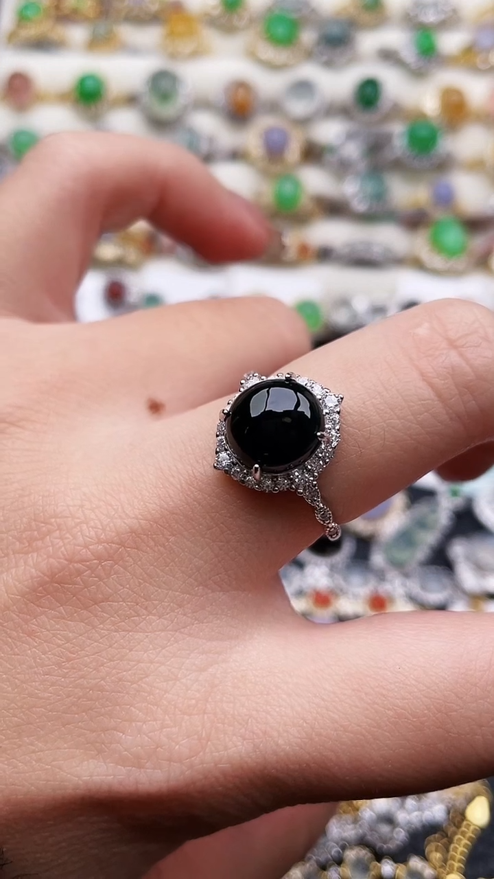 吊坠(赠链)银S925镶嵌翡翠天*1