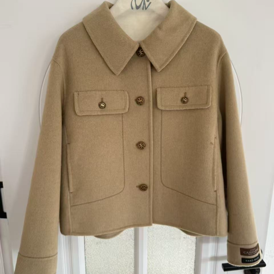 【花花专属】秋冬新款时尚气质短款百搭羊毛羊绒大衣休闲