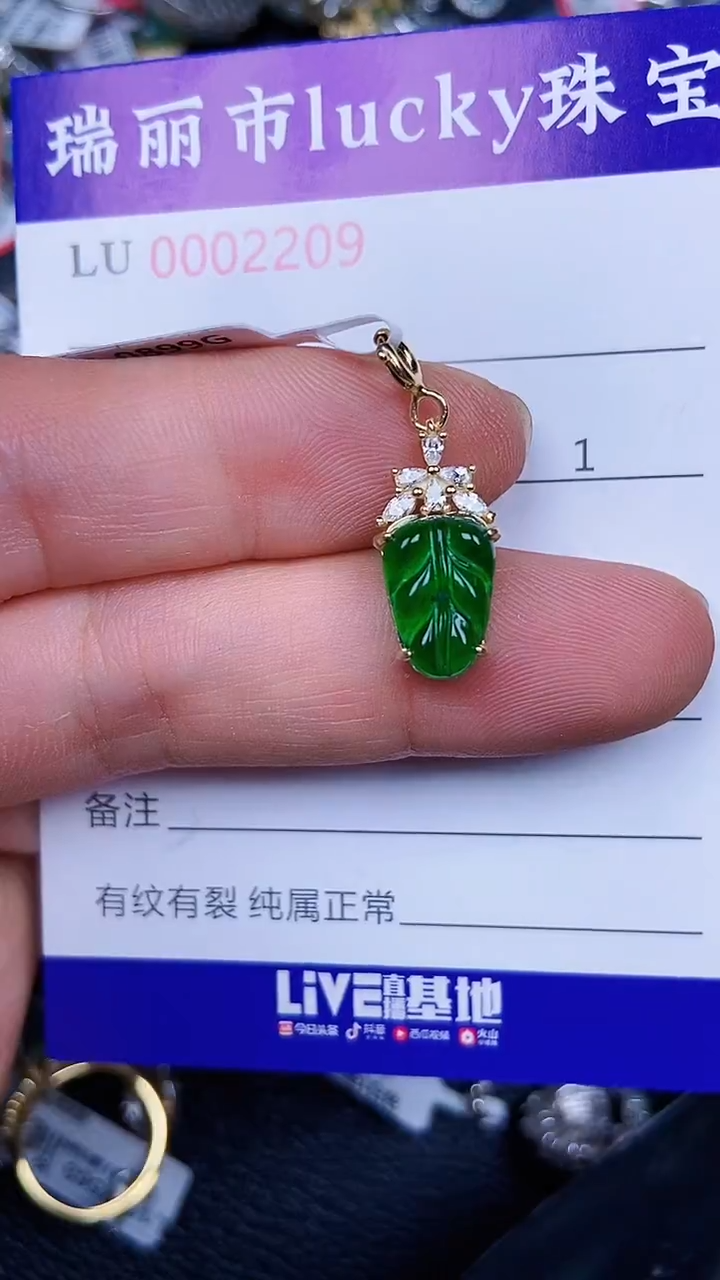 颈饰银S925镶嵌翡翠2203