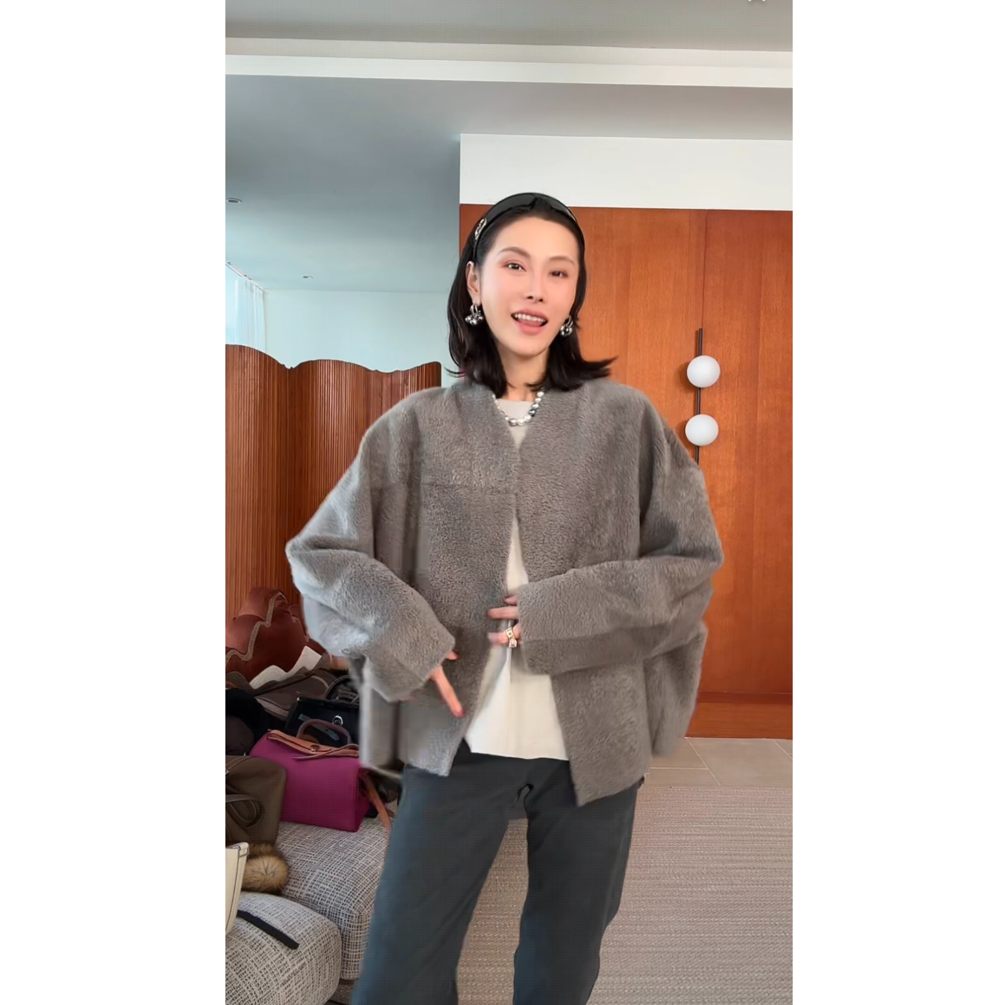 LEVIN LOVE 设计师款皮草外套 LL025AW098565