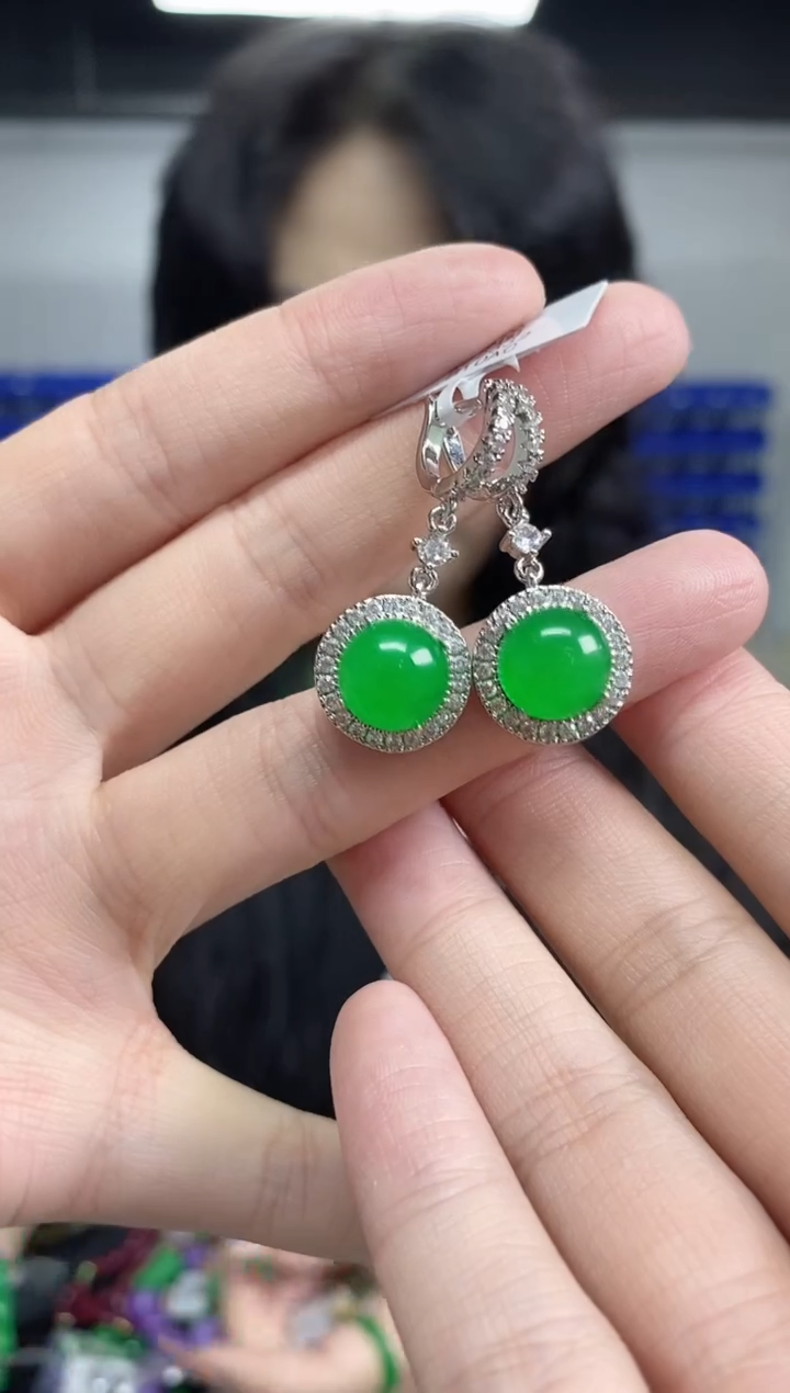 翡翠未镶嵌耳饰闪购链接多样性发其一颜色微差