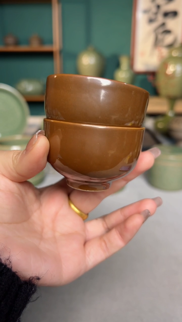 【闪购商品】其他耀州窑紫金釉主人杯一对特价